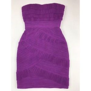 NWOT BCBGMAXAZRIA Tulle Ruffled Pleated Dress